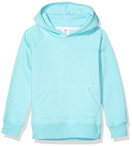Amazon Essentials Girls' Pullover Hoodie Sweatshirt, Aqua Blue, 10 Years