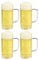 versandfuxx24 Outdoor Bierkrug 0,4l - 4er Set Bierglas mit Eichstrich bei 0,3l aus Kunststoff