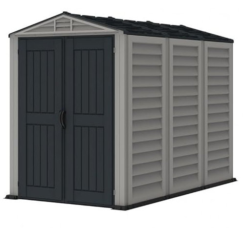 Gartenhaus aus PVC YardMate Plus 161 x 250 cm Farbe Hellgrau und Dunkelgrau