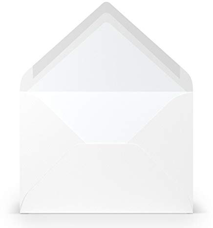 PAPERADO 25 Briefumschläge DIN B6 Weiß gerippt - 100 g/m² Kuvert Ohne Fenster 17,8 x 12,5 cm - Umschläge mit Nassklebung spitze Klappe