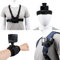 Zubehör-Set für GoPro Hero 11/10/9/8/7/6/5/4, Schnellverschluss-Halterung + Brustgurt, Rucksack-Clip-Halterung + 360° drehbare Handschlaufe