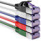 deleyCON 5x 1m Plano CAT7 Cable de Red (CAT 7 con 10 Gbit/s) Gigabit LAN - RJ45 Ethernet Corto Cable de Conexión Plano - para Internet Conmutador Enrutador Módem Panel de Conexiones - Colores