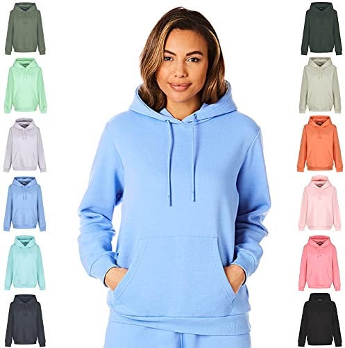 Light & Shade LSLSWT005 Top in Felpa con Cappuccio Super Soft Touch Loungewear da Donna, Viola, XL