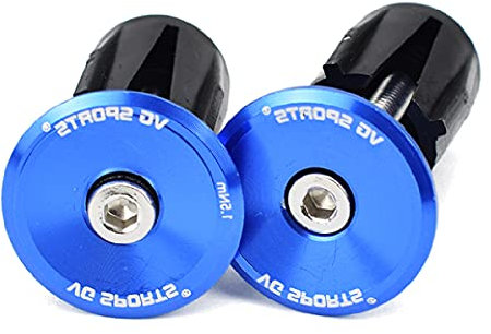 Azarxis Lenkerendkappen Lenkerstopfen Fahrradgriffe Stecker Lenker Endkappen für Fahrrad Mountainbike Rennrad (Blau - 23,5mm - 2 Stück)