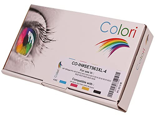 Colori Kompatibles Set 4X Druckerpatrone für HP 963XL OfficeJet Pro 9010e 9012e 9013 9014e 9015e 9016 9018 9019 9020 9022e 9023 9025e 9026 9028