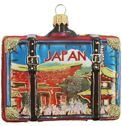 440s Christbaum-Hänger Japan Koffer - japanische Sehenswürdigkeiten und asiatisches Flair für den Weihnachtsbaum