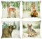 Bonhause 4er Set Kissenbezüge Waldtiere 45 x 45 cm REH Fuchs Kaninchen Polyester Leinen Dekorative Kissenhülle Zierkissenbezüge für Sofa Schlafzimmer Wohnzimmer Garten Outdoor Zuhause Dekoration