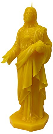 Bienenwachskerze | Jesus Christus| Handgemacht | Säule Kerze | 100% Bienenwachs | Katholische Kerze | 70 x 65 x 200 mm; 235 Gramm