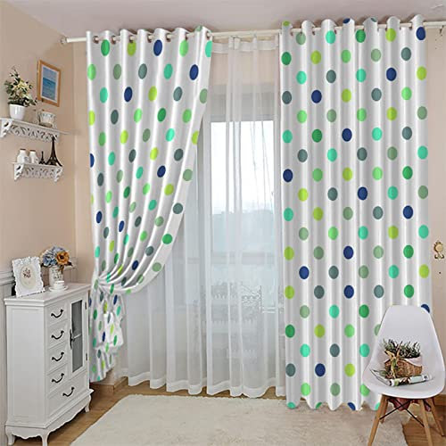 TFLABS Fenster Vorhang Schlaufen-Vorhang Farben & Kreise Dekorative Gardine Schlaufenschal Fenster-Schal
