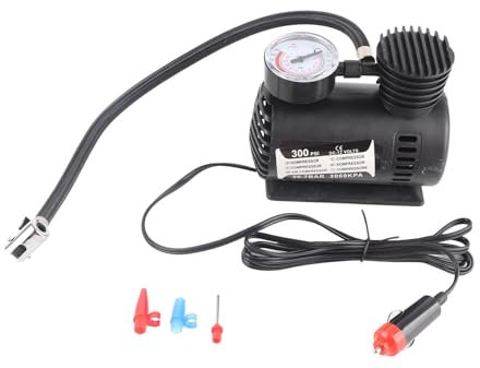 Compresor de Aire Portátil, Bomba de Aire para Neumáticos de Coche, Bomba de Bicicleta Eléctrica para Motocicleta y Barco de 12 V