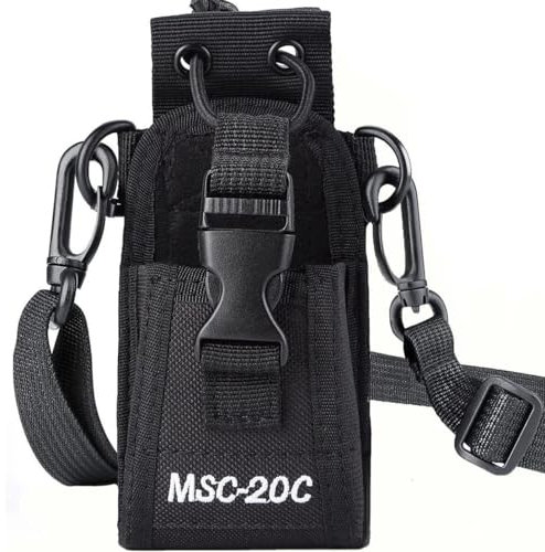 Litensh Tactical Radio Holder Radio Case Radio Holster Military Radios Pouch Bag with Strap for Two Way Radio GPS Phone Walkie Talkies Adjustable Storage (1)