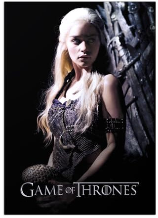 Displate Offiziell Game of Thrones MetallPoster Magnetische Befestigung Inklusive Lizenziert Bilder Hochwertiges Poster Season 1 Key Arts - Daenerys Targaryen 45 cm x 32 cm