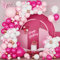 Ousuga Palloncino Rosa e Rosso Macaron, 128 Pezzi Opachi Bianchi e Oro Rosa, Arco Palloncini con Coriandoli per Festa Compleanno Matrimonio Valentino Proposta Laurea Decorazione