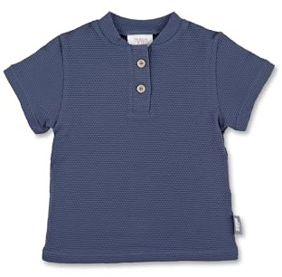 Sterntaler Kurzarm -Schwimmshirt Struktur für Jungen - UV Shirt aus Bademodenstoffmit Knopfleiste - Rashguard Baby und Kinder mit UV -Schutz 50+ für Badespaß - blau, 68