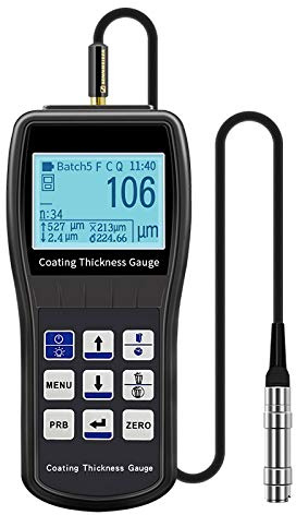 Jieotwice Coating Thickness Gauge, Digital Display High Precision Galvanized Metal Plating Paint Film Thickness Meter (Eddy current N1)