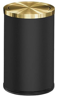 lmoikesz Large Application Poubelle en Acier Inoxydable - Poubelles De Cuisine Et De Salle De Bains Poubelle Lisse Longue Durée De Vie, 9L Noir Or