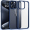 Supdeal Shockproof Clear Case for iPhone 15 Pro Max, [Not Yellowing] [10FT Military Drop Protection] Hard Clear Back Silicone Edge Four Corner Airbags Drop Protection Phone Cover, 6.7, Dark Blue