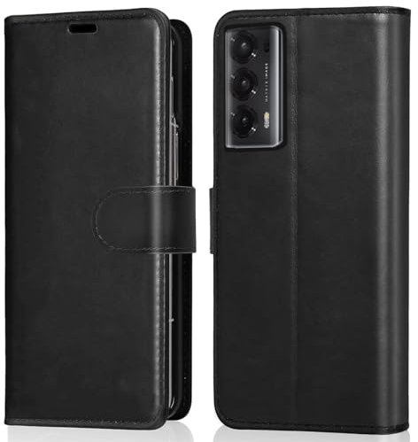 Verco Handyhülle für Honor Magic V2 Hülle, Bookcase Tasche Flipcover für Honor Magic V2 Case [Kartenfächer/Aufstellfunktion], Schwarz