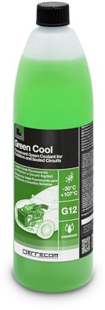 ERRECOM Green Cool, Liquido Radiatore Verde Concentrato, antigelo G12 con Pacchetto inibitore a Base Organica Oat, 1 Litro