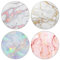 4 Pack Cell Phone Stand，Collapsible Cellphone Finger Grip Holder for Phones - Rose Gold Pink White Marble
