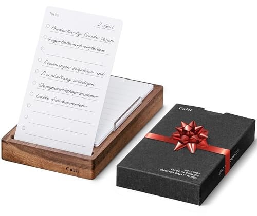 Calli® Edle To Do Listen Halterung aus Walnussholz Starter Set [Patentiertes Design] - To Do Listen Block To Do Planer ToDo Liste block To Do Block To Do List ToDo Planer To Do Liste 2025