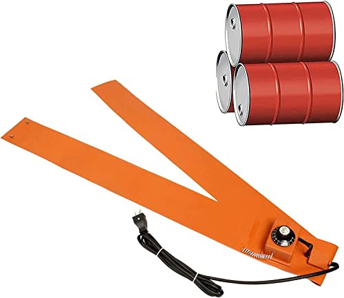 IBOWZ Oil Drum Heater Metal Oil Drum Heater Silicone Rubber Heating Band With Cutout For Gate Valve Fermentation Heater Waste Oil Heater ，Propane Tank Warmer Pail Heater With Adjustable Thermostat
