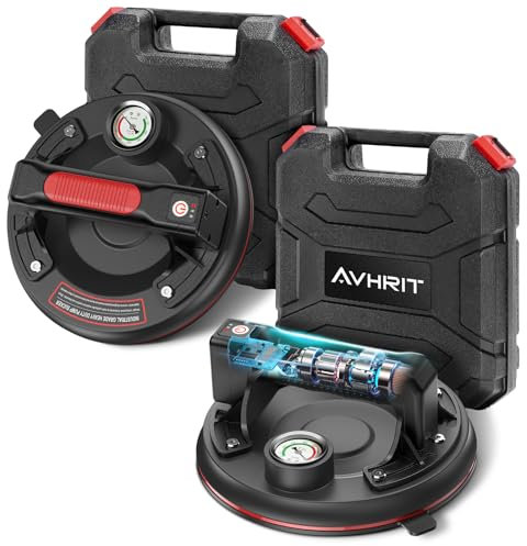 Avhrit Ventosa Elettrica da 8 Pollici, Ventose per Vetro per Sollevamento di Grandi Lastre di Vetro, Capacità di Carico 500 lbs, Sollevatore di Vetro Ricaricabile per Finestre, Piastrelle (Coppia Due)