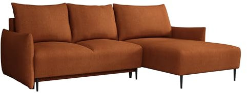 Mirjan24 Ecksofa mit Schlaffunktion und Bettkasten Snolik L, Eckcouch, Couch mit schmale Armlehne, Wohnlandschaft, L-Form Sofa mit Bettfunktion, Ottomane universell (Velo 627)