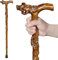 ispuoocti Gehstock Holz, Handgeschnitzter Gehstock Holz für Damen und Herren, mit Massagefunktion, Unterstützt bis zu 226 kg, Hochwertige Gehstöcke für Senioren, Geeignet zum Verschenken (Blumen)