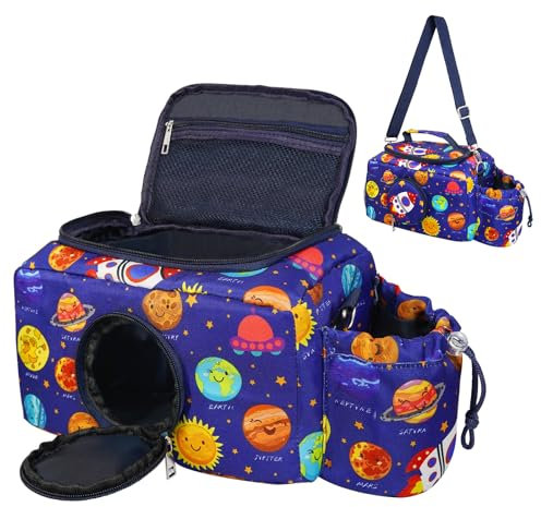 AUGVO Tragetasche für Tonies, tragbare Tasche, kompatibel mit Tonies und Figuren, Charaktere für Tonies, Tragetasche für Tonies Audio-Player, Kopfhörer, Blau