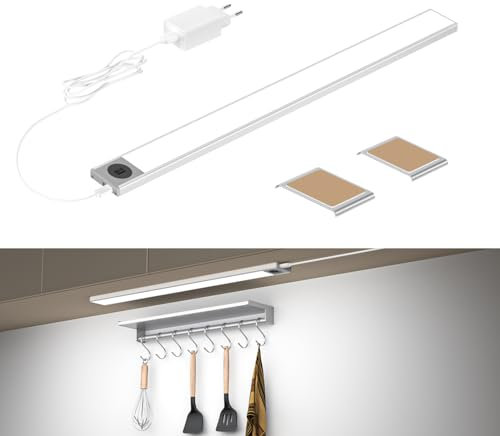 HighLuc 40cm Luces LED Cocina, LED Cocina Bajo Mueble con Temperatura de 3 Colores Luz LED Armario Luces para Armarios Interiores para Gabinete, Pasillo, Escalera, Sótano, Cocina, Garaje