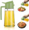 Spruzzatore per olio 2 in 1, Spruzzo di Olio per Friggitrice ad Aria Calda 470ml, Spray Olio Per Friggitrice ad Aria, Erogatore di Olio Della Bottiglia da Cucina per Cucina, Griglia e Insalate (green)