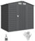 Outsunny Abri de Jardin en métal 2,27 m², Facile à Monter, Structure en Acier galvanisé améliorée, abri à Outils extérieur, toiture 2 pans avec aérations, Gants et Cadenas Inclus, 190x131x188cm, Gris