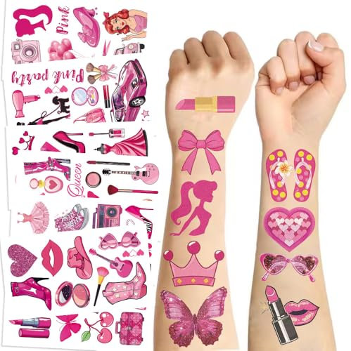 Lot de 20 feuilles de tatouages temporaires à coller pour femmes et adultes, rose, filles, femmes, faux bras, tatouages adhésifs pour fête