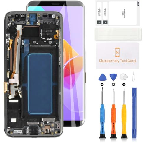 OLED Écran LCD pour Samsung Galaxy S8 Plus G955 Écran LCD pour Samsung S8 Plus SM-G955F SM-G955U LCD Touch Screen Digitizer Assembly Remplacement Kit avec outil (Noir avec cadre)