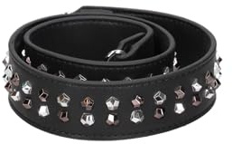 Braccialini Damen-Umhängetasche mit eleganten Nieten, schwarz, 40 x 4,5 x für den täglichen Gebrauch