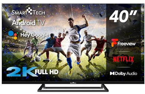 Smart Tech TV LED 40 (100 cm) Smart Android 40FA20V3UK, 3 HDMI, 2USB, Résolution Full HD: 1920 * 1080, Youtube, Netflix, Prime