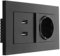 DIYEAH USB Doble de Panel Tipo Enchufe Pared Cargador Doble USB Negro para y Oficinas