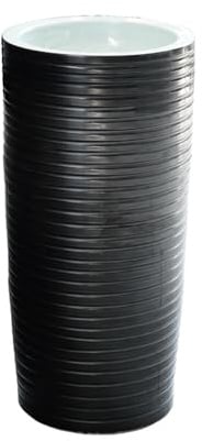 Lavandino Bagno Lavandino a colonna semplice nero con rubinetto e kit di scarico for bagno, balcone, lavabo monoblocco Lavabo