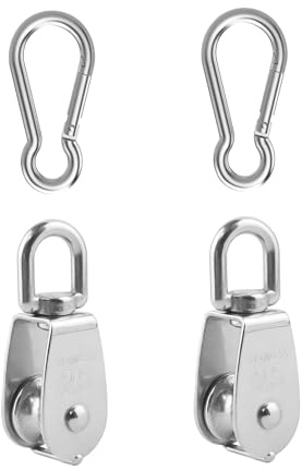 UCFBWO 4 Stück M25 Flaschenzug Umlenkrollen für Seile Set mit 2 Kugellager