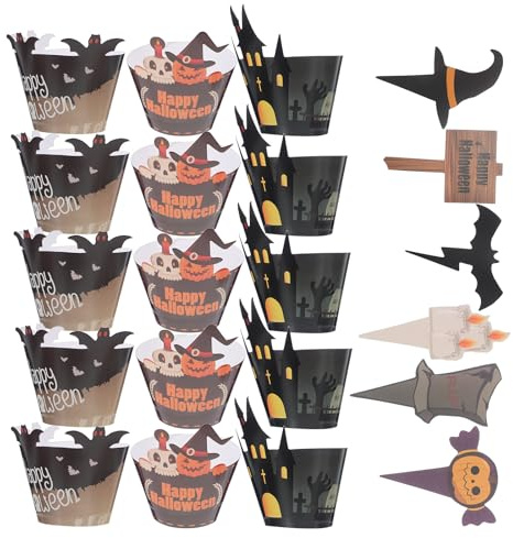 Halloween Cupcake Picker Totenkopf Topper 2 Satz Papier für Party