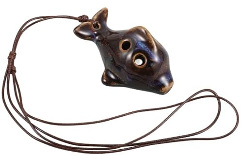 DECOMELODY Okarina Instrument aus Gebrannter Keramik in Delfinform 4 Loch für und Musikliebhaber