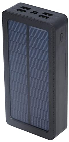 Aolidsive Power Bank with Light Portable Solar Power Bank 30000mAh Plastic Battery Charger with 4 USB Outputs 32 LED 3 Modes for Camping Fishing Hiking Emergency Use