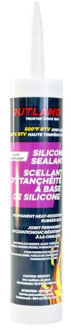 Rutland Clear High Temp Silicone Sealant RTV Gasket Maker - Heat Resistant Glue & Clear RTV Silicone Sealant Adhesive, Gasket Sealer 500F