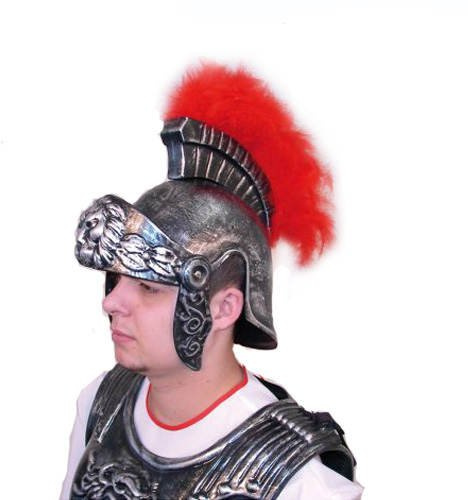 PARTY DISCOUNT Helm Römer mit Federbusch, Hartplastik