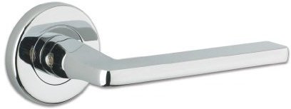 Zoo Leon Lever Door Handle On Rose Polished Chrome