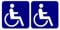 Folienjunkies 2 Rollstuhlfahrer Behindert Aufkleber Autoaufkleber 10x10cm B109, Vinyl, Blau, Sticker