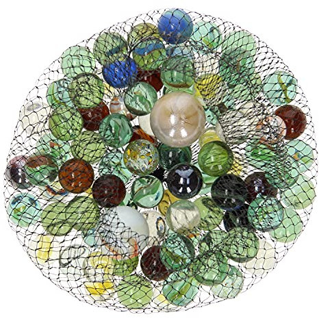 goki 63926 Glasmurmeln, 86 x 16 mm + 2 x 25 mm, mehrfarbig, 88-teilig (Farbe zufällig, 1 Set)