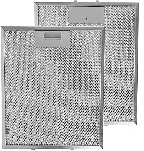 SPARES2GO Metal Aluminium Filter compatible with Candy Cooker Hood/Kitchen Extractor Fan Vent (Pack of 2 Filters, Silver, 300 x 250 mm)