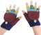 AfinderDE Kinder Fausthandschuhe Mädchen jungen Abnehmbare Klappe Strickhandschuhe Fäustlinge Handschuhe Fingerhandschuhe Fingerlos Halb Strick Handschuhe Winterhandschuhe